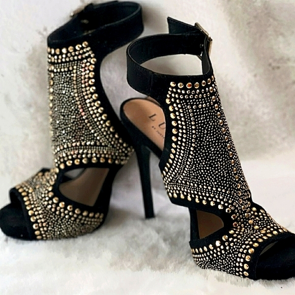 Luxe Shoes - Luxe | Black and Gold Heels